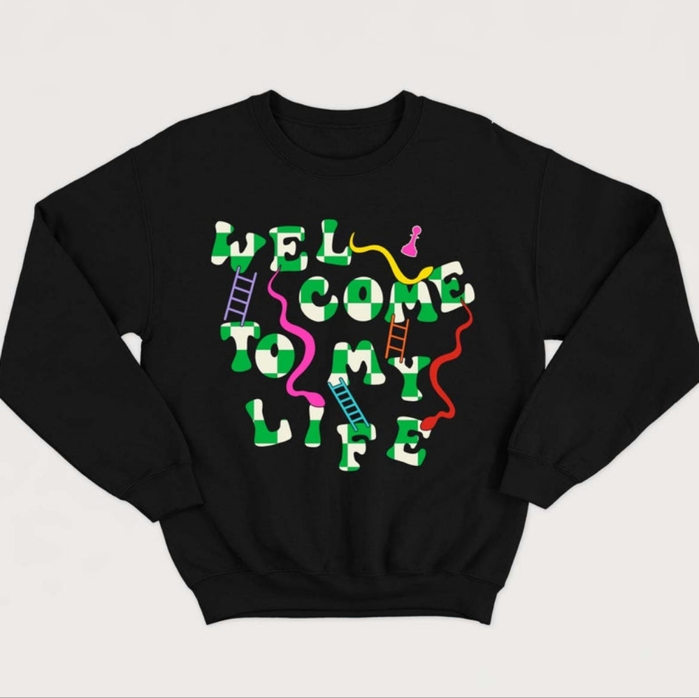Tamelo-Unisex WELCOME TO MY LIFE Snakes and Ladder crewneck Sweatshirt - Picture 3 of 3